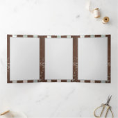 Steampunk Clock- en Turquoise-Rozen op gestreept Drieluik Programma (Binnen)