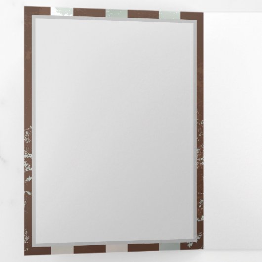 Steampunk Clock- en Turquoise-Rozen op gestreept Drieluik Wenskaart (Binnenzijde eerst)