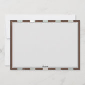 Steampunk Clock- en Turquoise-Rozen op gestreept Feestdagenkaart (Achterkant)