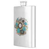 Steampunk Clock- en Turquoise-Rozen op gestreept Flacon (Links)