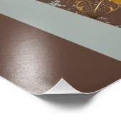 Steampunk Clock- en Turquoise-Rozen op gestreept Foto Afdruk (Hoek)