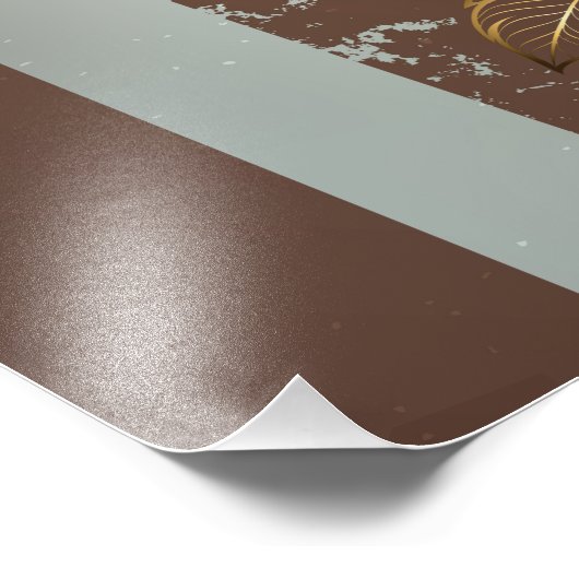 Steampunk Clock- en Turquoise-Rozen op gestreept Foto Afdruk (Hoek)