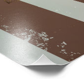 Steampunk Clock- en Turquoise-Rozen op gestreept Foto Afdruk (Hoek)