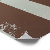 Steampunk Clock- en Turquoise-Rozen op gestreept Poster (Hoek)