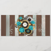 Steampunk Clock- en Turquoise-Rozen op gestreept Programma (Voorkant)