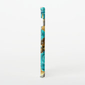 Steampunk Clock- en Turquoise-Rozen op gestreept Samsung Galaxy Hoesje (Rechterkant)