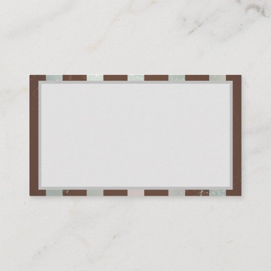 Steampunk Clock- en Turquoise-Rozen op gestreept Visitekaartje (Achterkant)