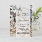 Steampunk Clock Funeral Memorial Service Kaart (Staand voorkant)