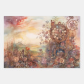Steampunk Clock Gear Towers inpakpapier (Voorkant 2)