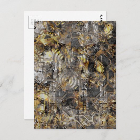 Steampunk Clock Gears Briefkaart (Voorkant / Achterkant)