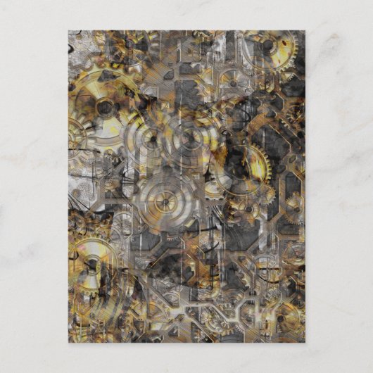 Steampunk Clock Gears Briefkaart (Voorkant)
