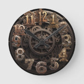 Steampunk Clock Ronde Klok (Voorkant)