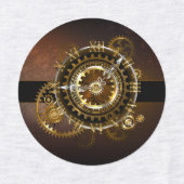 Steampunk clock with antique gears labels (Design 2)