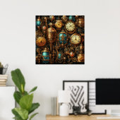 Steampunk Clocks Poster (Thuiskantoor)