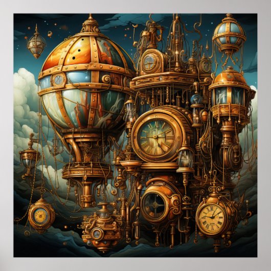 Steampunk Clocks Poster (Voorkant)
