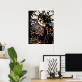 steampunk clocktower poster (Thuiskantoor)