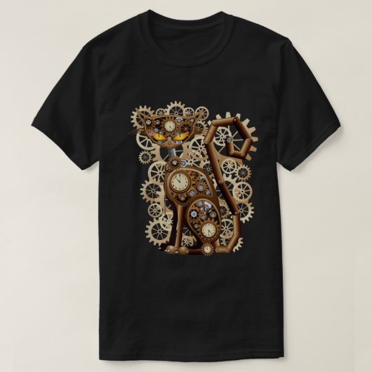Steampunk  Clockwork Cat T-shirt (Design voorkant)