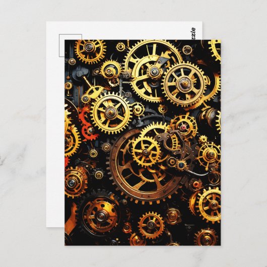 Steampunk Clockwork Gears 1004 Briefkaart (Voorkant / Achterkant)