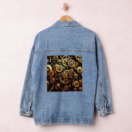 Steampunk Clockwork Gears 1004 Denim Jacket (Hangar)