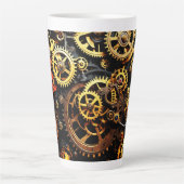 Steampunk Clockwork Gears 1004 Latte Mok (Voorkant)