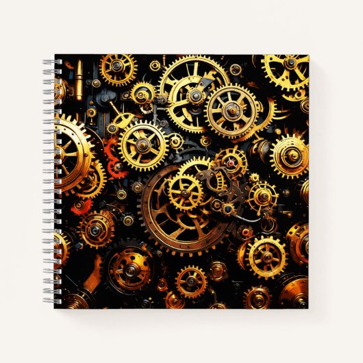 Steampunk Clockwork Gears 1004 Notitieboek (Voorkant)