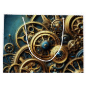 Steampunk Clockwork Gold en Blauwgroen Groot Cadeauzakje (Achterkant)