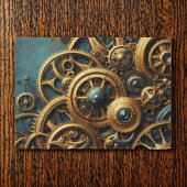 Steampunk Clockwork Gold en Blauwgroen Tissuepapier
