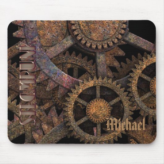Steampunk Cogs and Wheels Personalised Muismat (Voorkant)