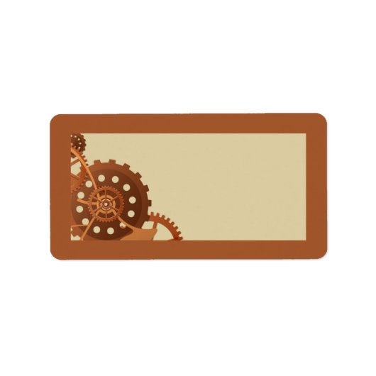 Steampunk Cogs Gears Bruiloft Mailing Adres Label (Voorkant)