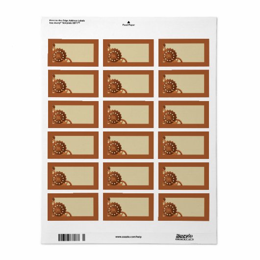 Steampunk Cogs Gears Bruiloft Mailing Adres Label (Full Sheet)