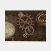 Steampunk Cogs, Gears, Wereldbol & Skelton Key Deurmat (Voorkant)