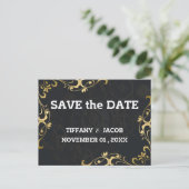 Steampunk  Cogs Save the Date Invitation Briefkaart (Staand voorkant)