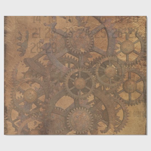 Steampunk Cogs Wrapping Paper Cadeaupapier (Vlak)
