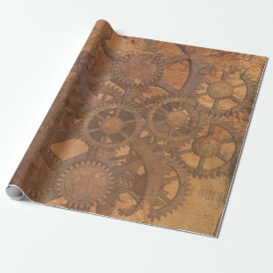 Steampunk Cogs Wrapping Paper Cadeaupapier