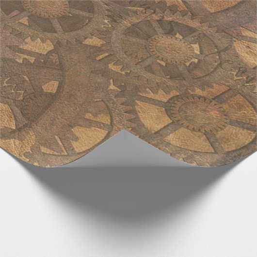 Steampunk Cogs Wrapping Paper Cadeaupapier (Hoek)