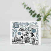 Steampunk Collage gekleurd Briefkaart (Staand voorkant)