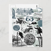 Steampunk Collage gekleurd Briefkaart (Voorkant / Achterkant)