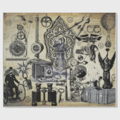 Steampunk Collage Gift Wrap Cadeaupapier (Vlak)