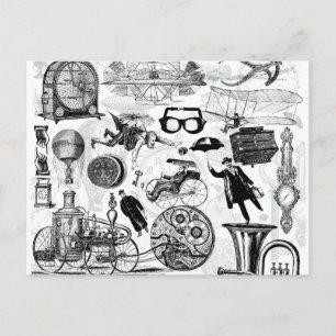 Steampunk Collage Nummer 2 Briefkaart