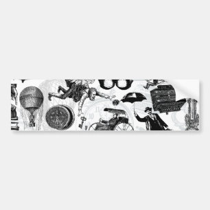 Steampunk Collage Nummer 2 Bumpersticker