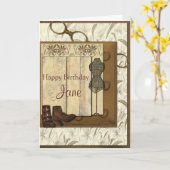  Steampunk Collage Verjaardag Kaart (Gele Bloem)