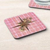 Steampunk Compass Star Hard Plastic Onderzetters (Linkerzijde)