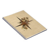 Steampunk Compass Star Notitieboek (Rechterzijde)