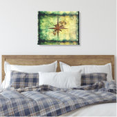 Steampunk Compass Star Wrapped Canvas Afdruk (Insitu (Slaapkamer))