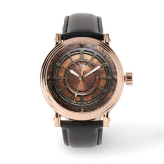 Steampunk Copper Time Face Horloge