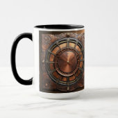 Steampunk Copper Time Face Mok (Links)