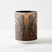 Steampunk Copper Time Face Mok (Midden)