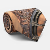 Steampunk Copper Time Face Stropdas (Opgerold)