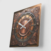 Steampunk Copper Time Face Vierkante Klok (Hoek)