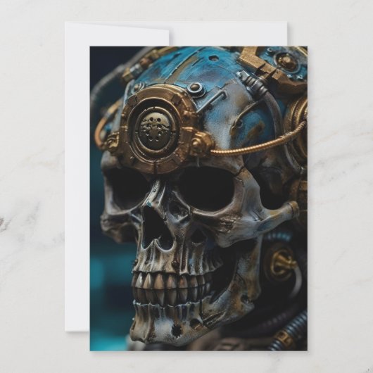 Steampunk Crâne Halloween Party Invitation (Devant)
